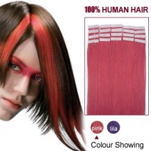 Glue Tape Remy Hair Extensions #pink