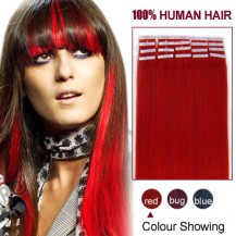 Glue Tape Remy Hair Extensions #red