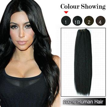 Human Hair Weft/Extensions #1_Jet Black