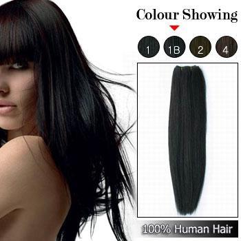 Human Hair Weft/Extensions #1b_Natural Black