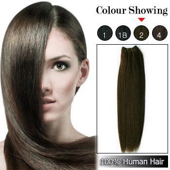 Human Hair Weft/Extensions #2_dark brown
