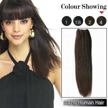 Human Hair Weft/Extensions #4_Medium Brown
