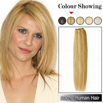 Human Hair Weft/Extensions #12_Golden Brown