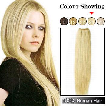 Human Hair Weft/Extensions #24_Ash Blonde