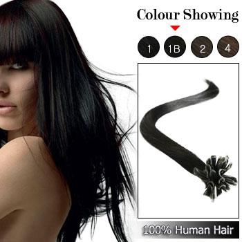 Nail Tip Human Prebond Hair Extensions #1b