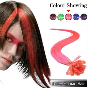 Nail Tip Human Prebond Hair Extensions pink
